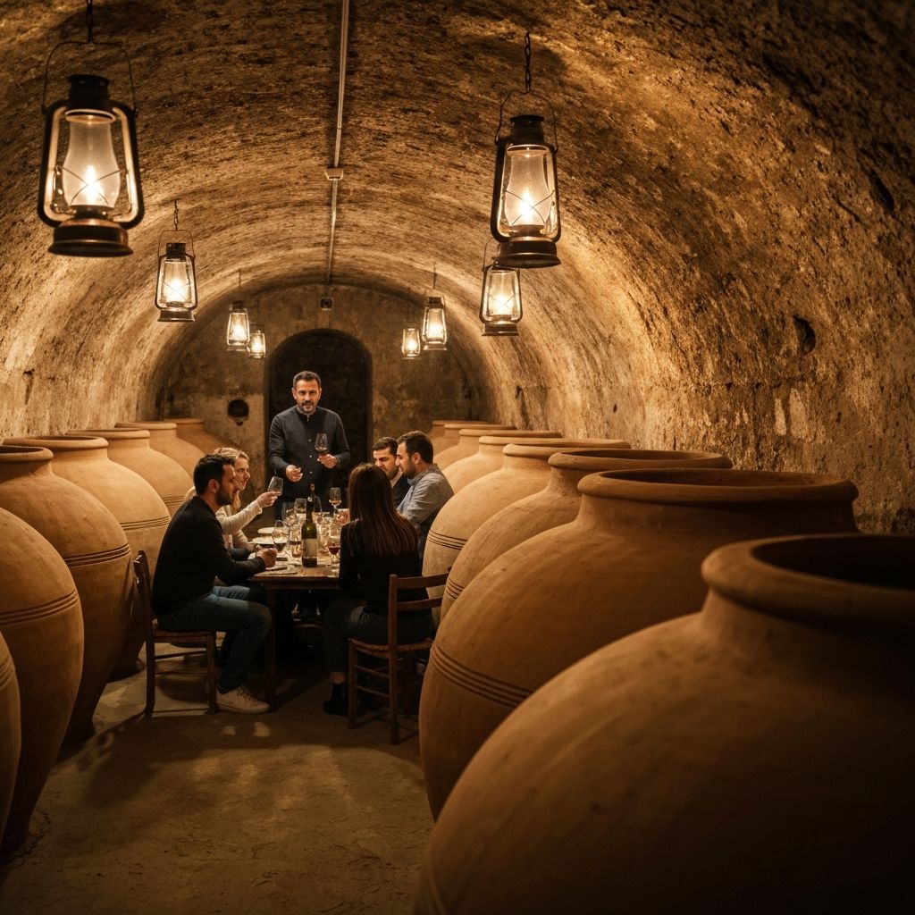 Qvevri wine cellar in Kakheti, Georgia