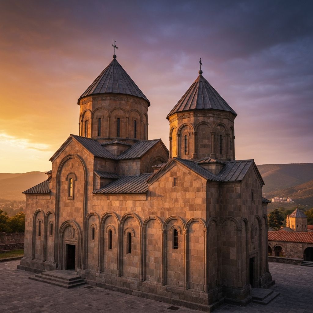 Alaverdi Monastery and surrounding vineyards in Kakheti