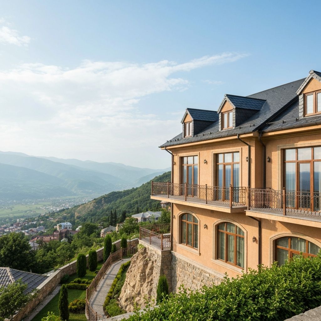 Deluxe balcony room at Kavkasioni 33 overlooking the garden